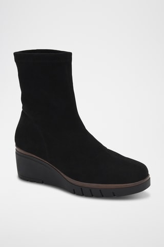 Enkellaarzen met Sleehak - Zwart