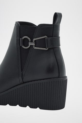 Enkellaarzen met Sleehak - Zwart