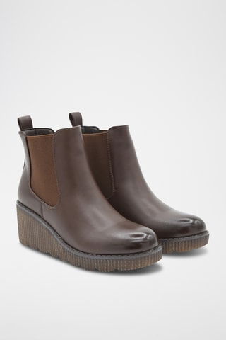 Chelsea Boots met Sleehak - Bruin