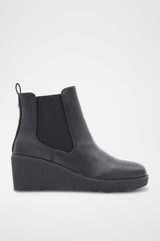 Chelsea Boots met Sleehak - Zwart