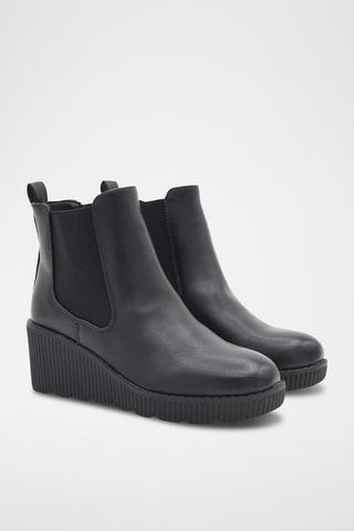 Chelsea Boots met Sleehak - Zwart