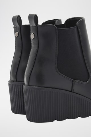 Chelsea Boots met Sleehak - Zwart