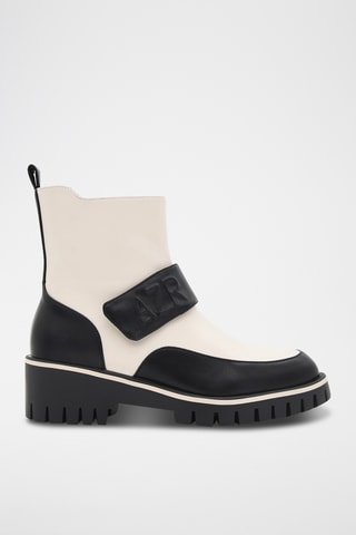 Enkellaarzen - zwart en ivoorkleurig