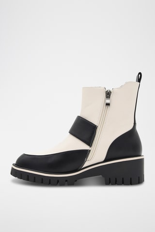 Enkellaarzen - zwart en ivoorkleurig