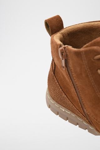 Leren Enkellaarzen - Camel