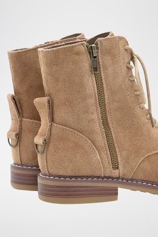 Nubuck Enkellaarzen - Lichtbruin