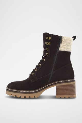 Gevoerde Nubuck Enkellaarzen - - Bruin