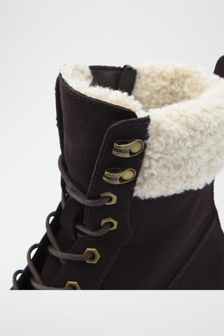 Gevoerde Nubuck Enkellaarzen - - Bruin