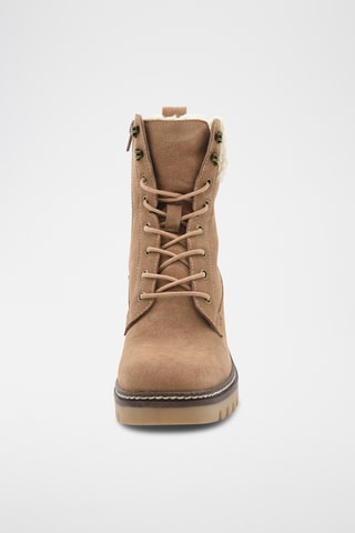 Gevoerde Nubuck Enkellaarzen - Beige