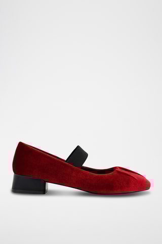 Velours Mary Janes - Bordeauxrood