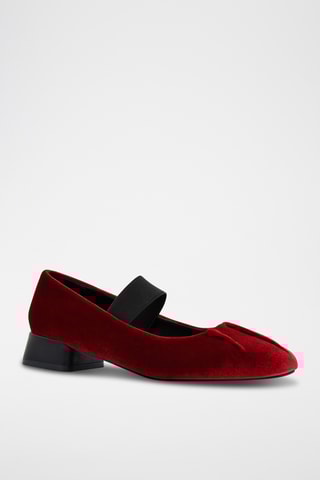 Velours Mary Janes - Bordeauxrood