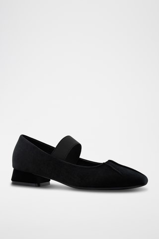 Velours Mary Janes - Zwart