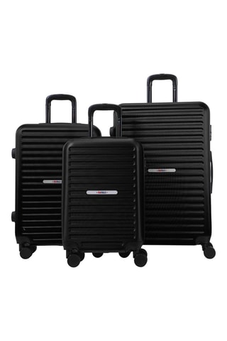 Set de 3 valises (S/M/L) - Noir - 55/65/75 cm - Rafale