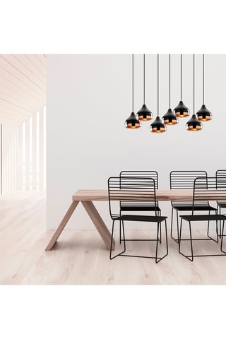 Suspension Yildo - Noir et doré - 7 x 40 W