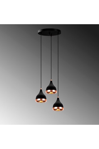 Suspension Yildo - Noir et cuivré - 3 x 60 W