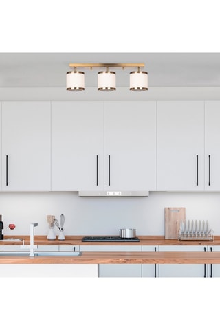 Plafondlamp Way - Goudkleurig - 3 x 40 W