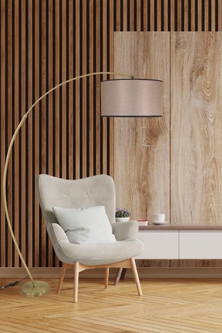 Lampadaire trépied - Marron et beige - 60 W