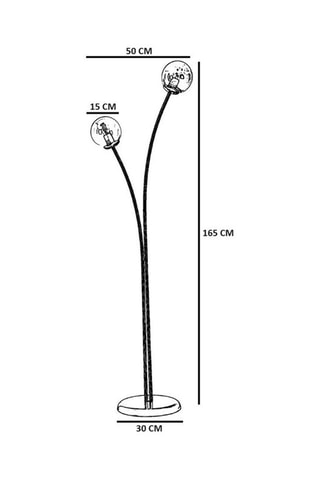 Lampadaire Rose - Doré et transparent