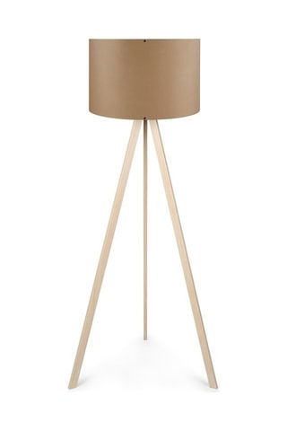 Lampadaire Ayd - Imitation bois et beige - 60 W - 140 cm