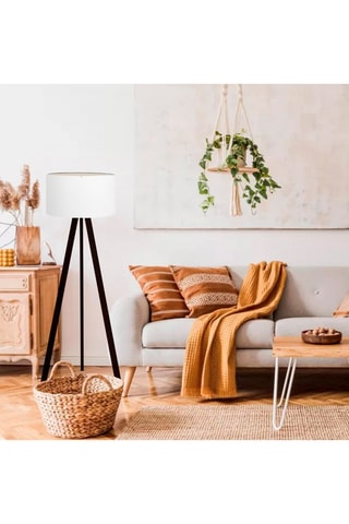 Lampadaire trépied - 
Blanc - 60 W