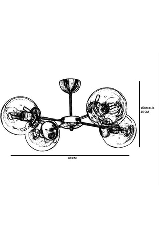 Plafonnier Yeni Sahra - Bronze - 4 x 60 W