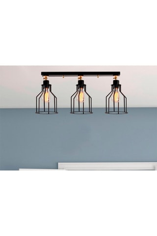 Plafondlamp Alacati  - Zwart - 3 x 100 W