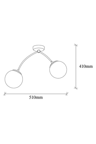 Plafondlamp Kromozom Zwart en Wit - 2 x 60 W