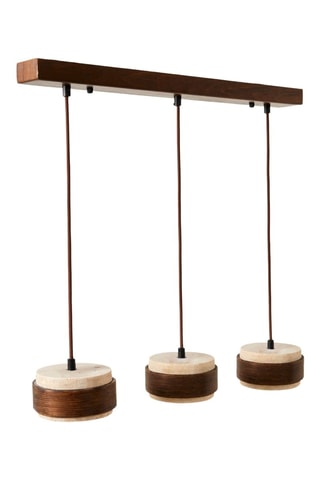 Suspension en bois et travertin - Beige