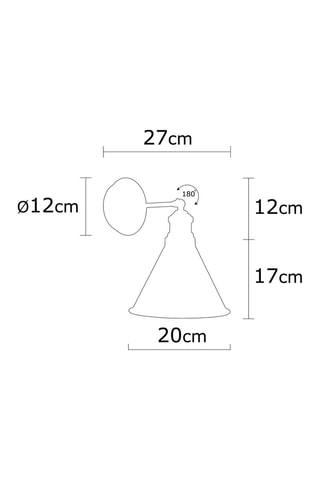 Wandlamp Berceste Zwart en Koperkleurig