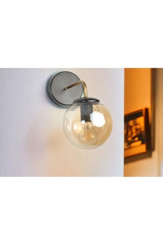 Wandlamp - Zwart en Transparant - 60 W