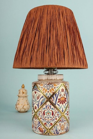 Lampe à poser en céramique - Marron - 40 W