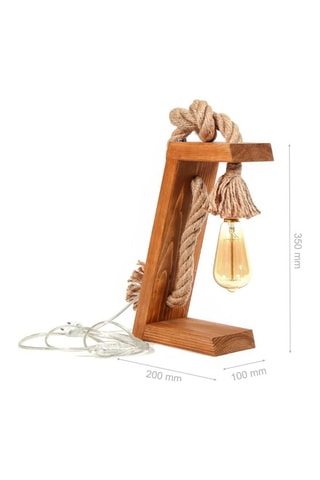 Rubberhouten Tafellamp KN13 - Naturel - 40 W