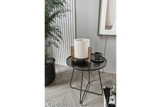 Lampe à poser en pin - Blanc et marron - 40 W