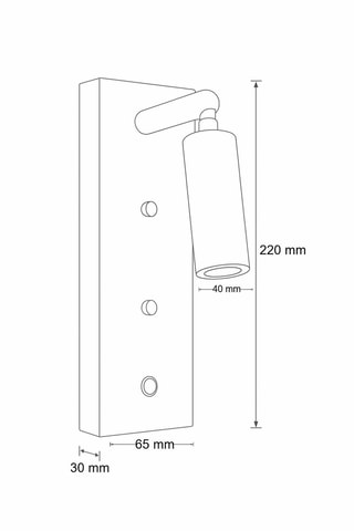 Houten en Travertijn Wandlamp - Beige - 40 W