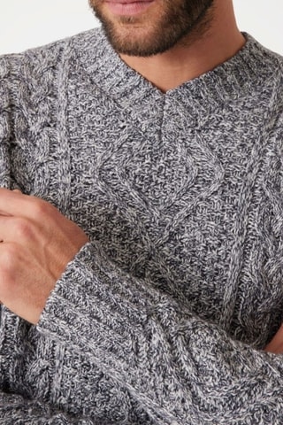 Pull Franck - Bleu marine et gris chiné