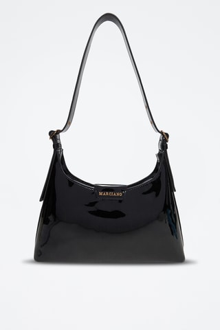 Sac porté épaule en cuir verni Hobo - Noir