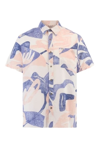 Chemise en lin Collin - Blanc et rose