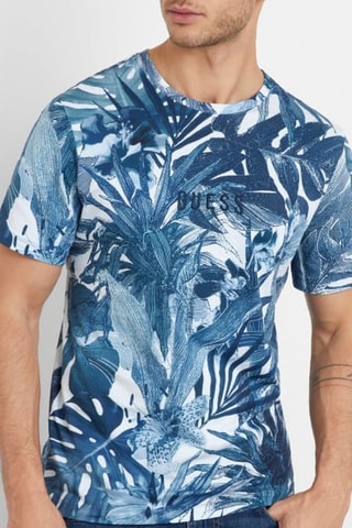 T-shirt Foliage - Indigo et blanc