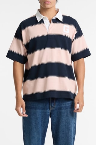 Polo - Rose poudré et bleu marine