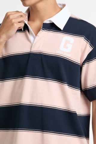 Polo - Rose poudré et bleu marine