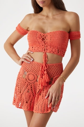 Crop top bustier - Corail