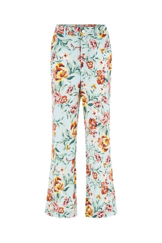 Pantalon wide legs taille haute Adele - Vert clair et rose