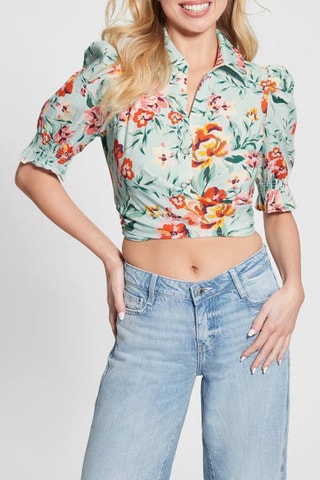 Crop top noué Adele - Vert clair