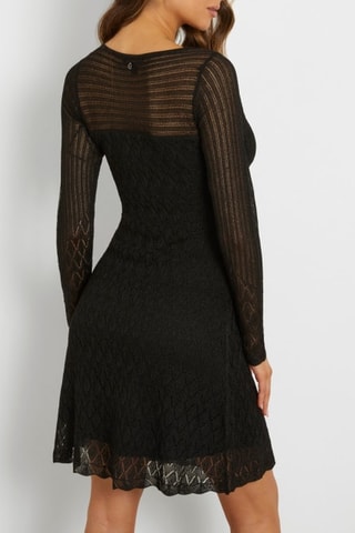 Robe patineuse en dentelle Kellie - Noir