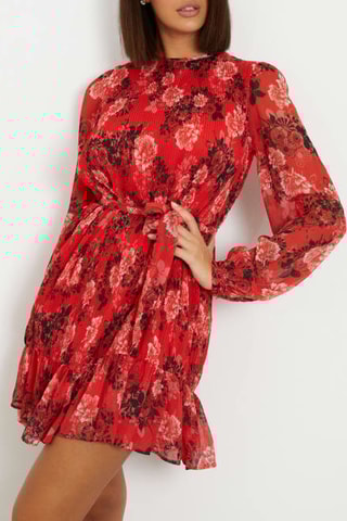 Robe plissée Bianca - Rouge