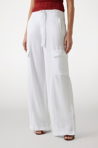 Pantalon cargo taille haute Agatha - Blanc