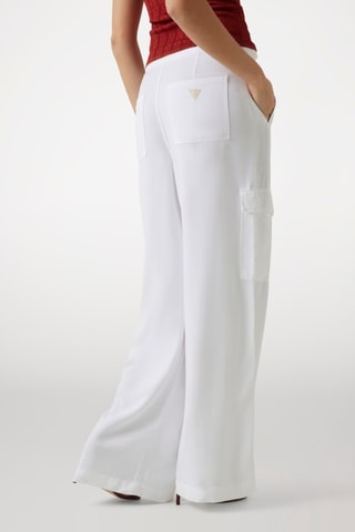 Pantalon cargo taille haute Agatha - Blanc