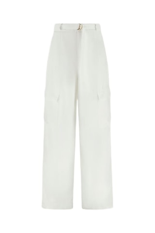 Pantalon cargo taille haute Agatha - Blanc