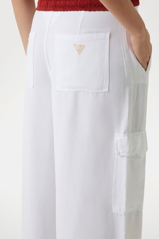 Pantalon cargo taille haute Agatha - Blanc