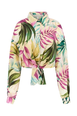 Chemisier noué Bowed - Vert et rose